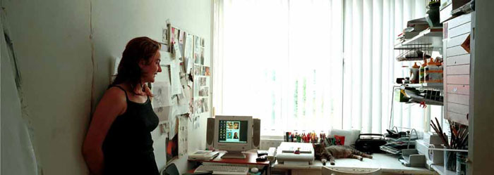 Kim Engelen in haar werkkamer