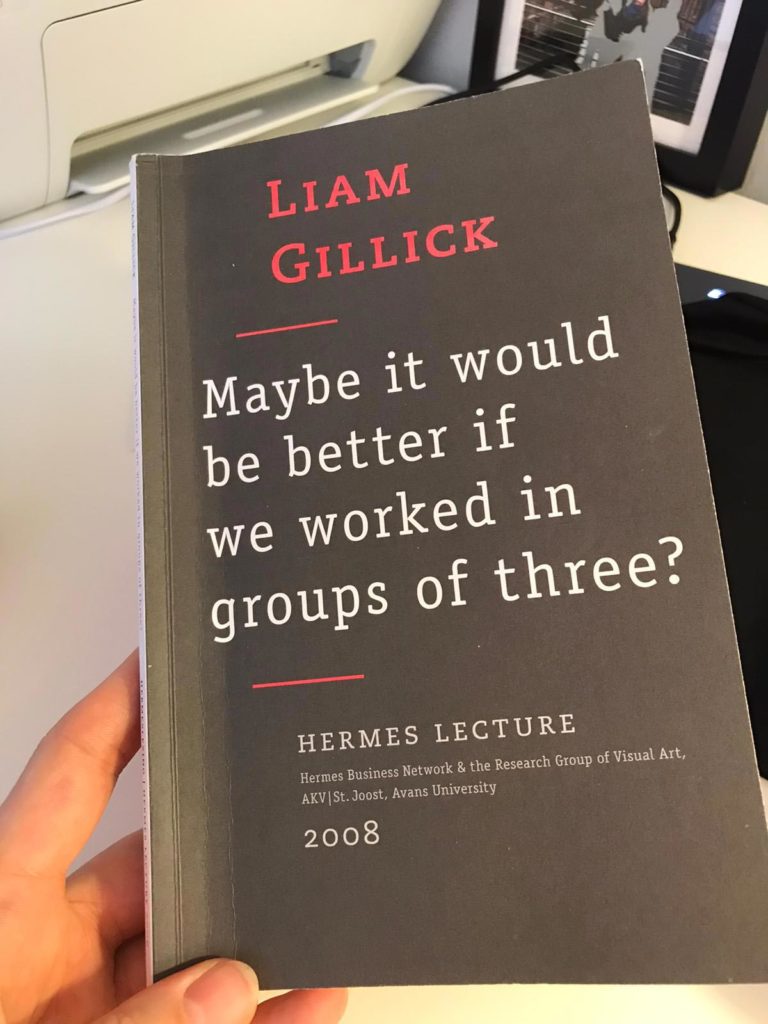 Cover Liam Gillick, Mabye it would be better if we worked in groups of three, 2008