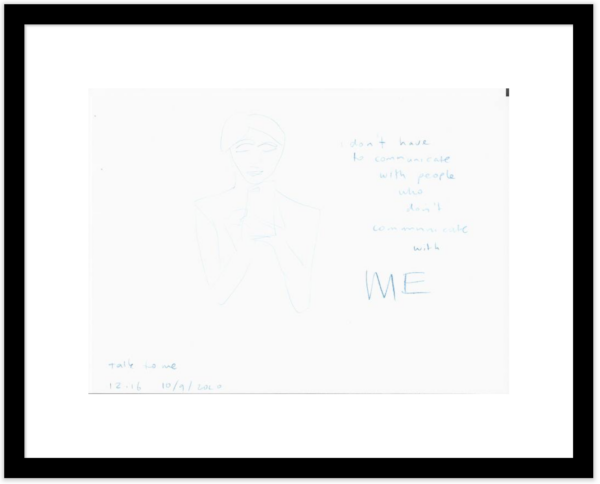 Kim Engelen, Example with black frame, Communicate With Me (blue), 2020