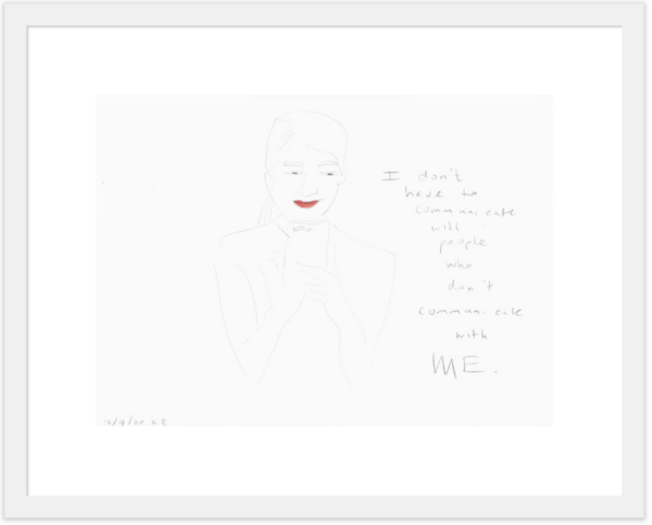 Kim Engelen, Example white frame, Communicate With Me, 2020