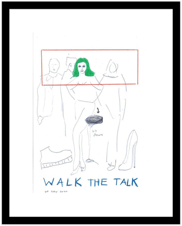 Kim Engelen, Example black frame, Walk the Talk, 2020
