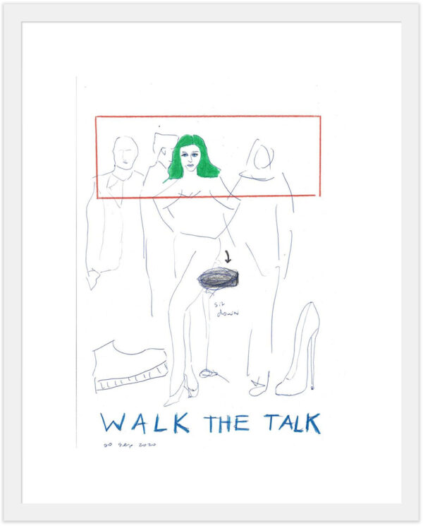Kim Engelen, Example white frame, Walk the Talk, 2020
