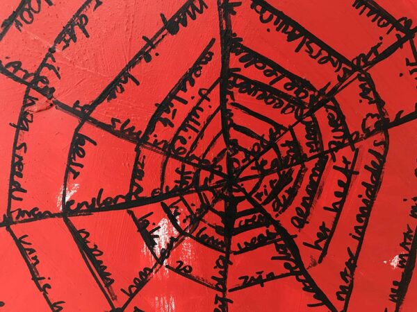 Kim Engelen, Networks (Red), Acrylic on Canvas, Detail-shot 3, 1997