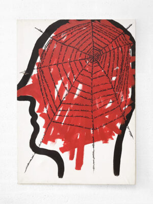 Kim Engelen, Networks (Red), Acrylic on Canvas, Total-shot, 1997