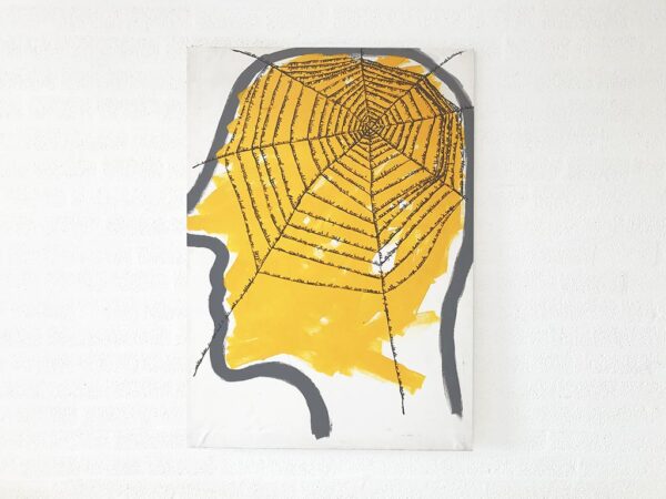 Kim Engelen, Networks (Yellow), Acrylic on Canvas, Total-shot, 1997