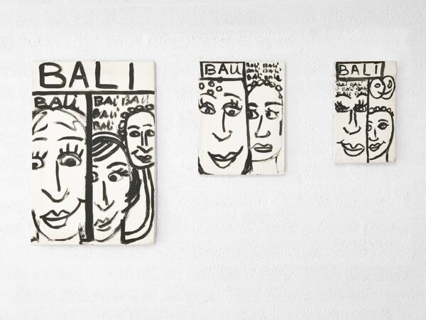 Kim Engelen, Series Bali-Bali-Bali (all-3-paintings-together), Acrylic on Canvas, Overview-shot, 1998