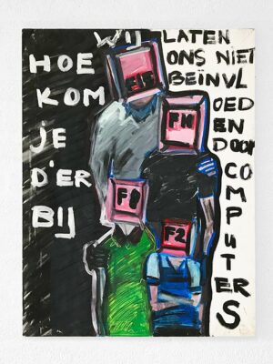 Kim Engelen, Computer Family, Oil on Regular Stretched Canvas, 1997