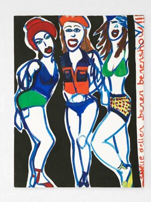 Kim Engelen, Fast Chicks Legs Show (Snelle Dellen Benen Show), Oil on Regular Stretched Canvas, 1997