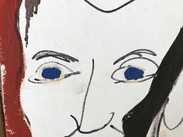 Kim Engelen, Vriendschap (Friendship), Oil and Acrylic on Canvas, Detail-shot Blue Eyes, 1997