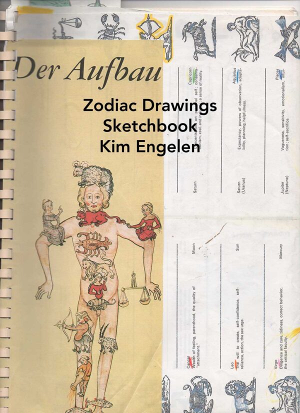 Kim Engelen, Zodiac Drawings Sketchbook, Front-page, 28 pages total, 1998