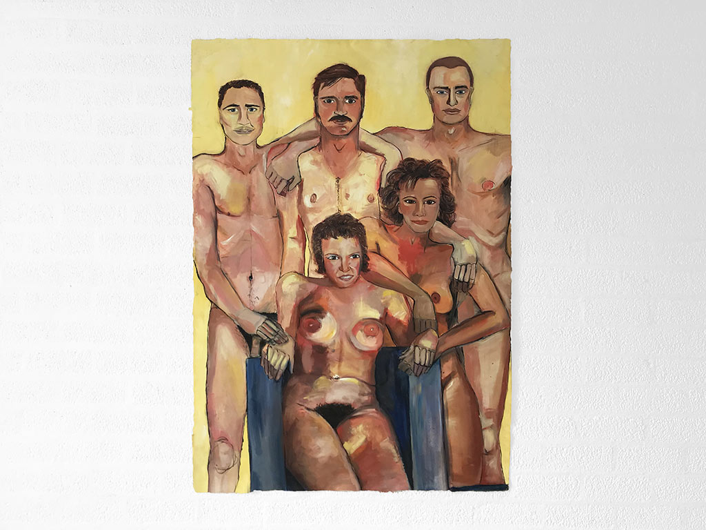 Kim Engelen, Naked Family Schakel, Oil on Canvas, 1996