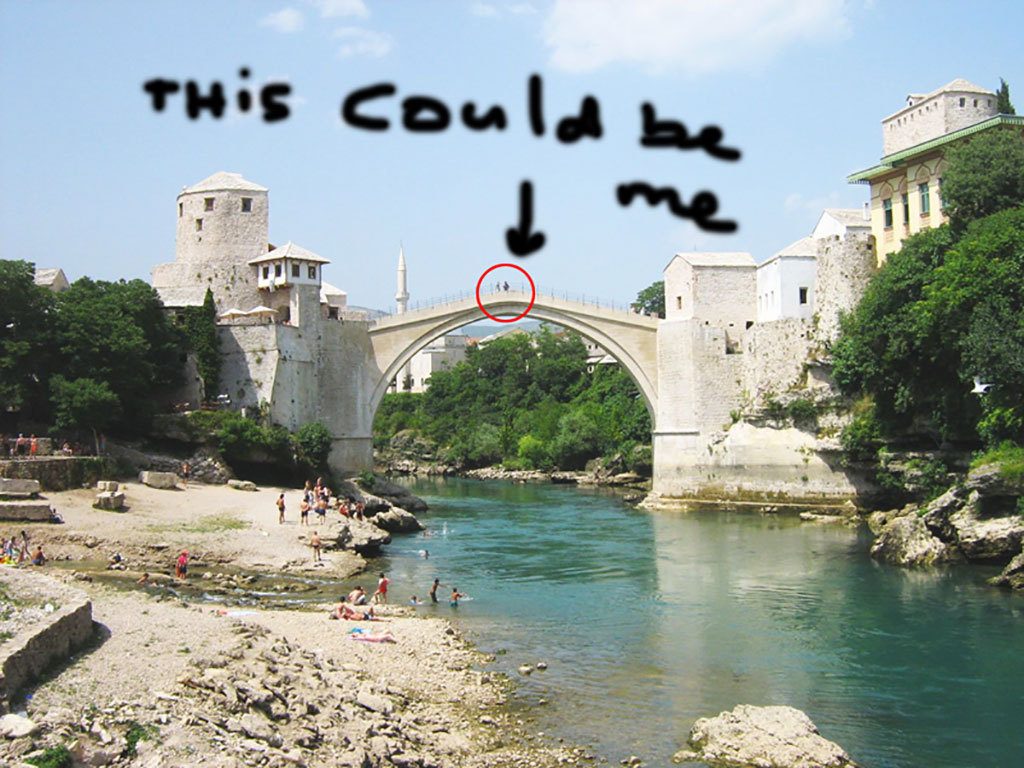 Kim Engelen, The Gift, Stari-Most (Old Bridge) Mostar, Bosnia and Herzegovina, 2017