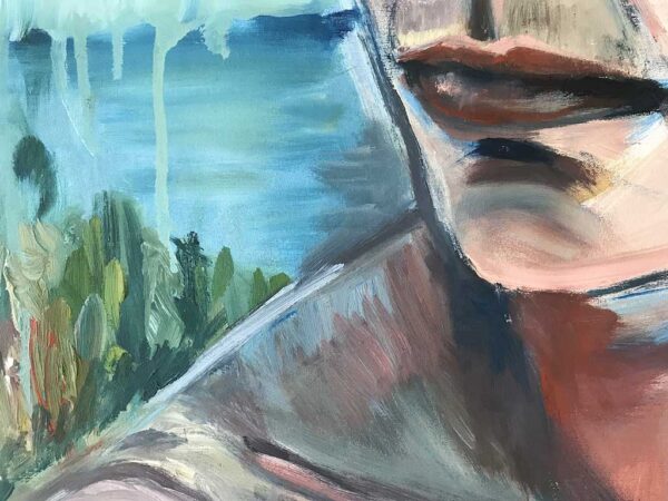 Kim Engelen, Ira by the Water, Oil on Canvas (Unstretched), Detail 3, 1997