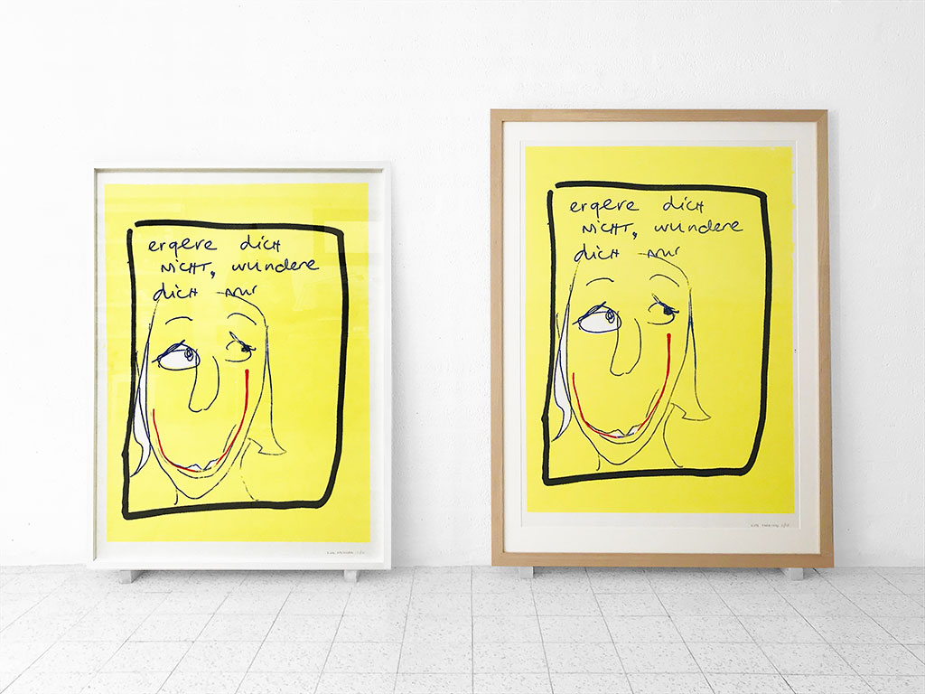 Kim Engelen, Ergere dicht nicht, wundere dich nur, Framed Silkscreens, Left: No.6, Edition 17, Right: No.3, Edition 17, 1996