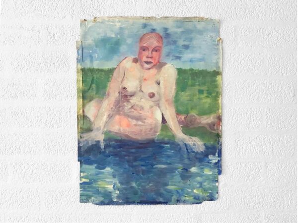 Kim Engelen, Woman by the Water, Oil on Paper, 1995