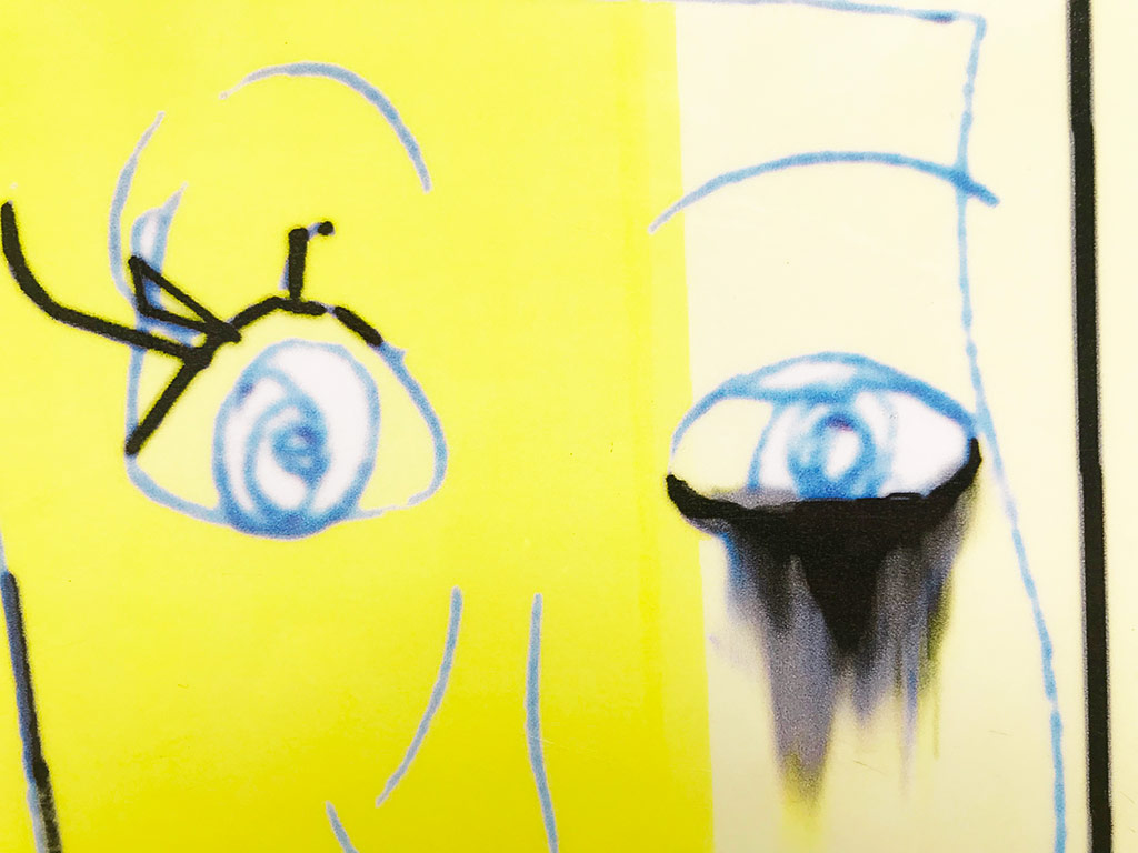 Kim Engelen, Always Look on the Bright Side of Life, Computer Drawing, Laminated Print, Detail 2: Eyes, 1996