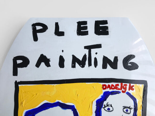Kim Engelen Plee Painting (Privy Painting), Ready Set Go, Acrylics on Toilet Seat, Detail 1, 1998
