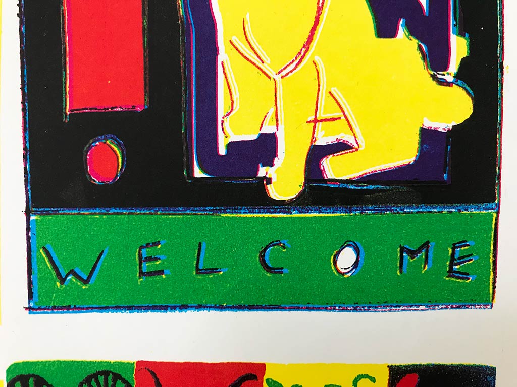 Kim Engelen, Postcard: You're Welcome, Silkscreen, Detail 1, 1999