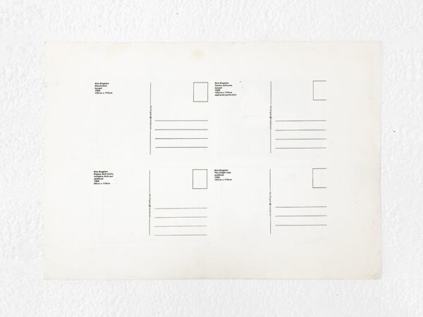 Kim Engelen, Postcards-Mix, Silkscreen + Paper (Black & White), Backside, 1999