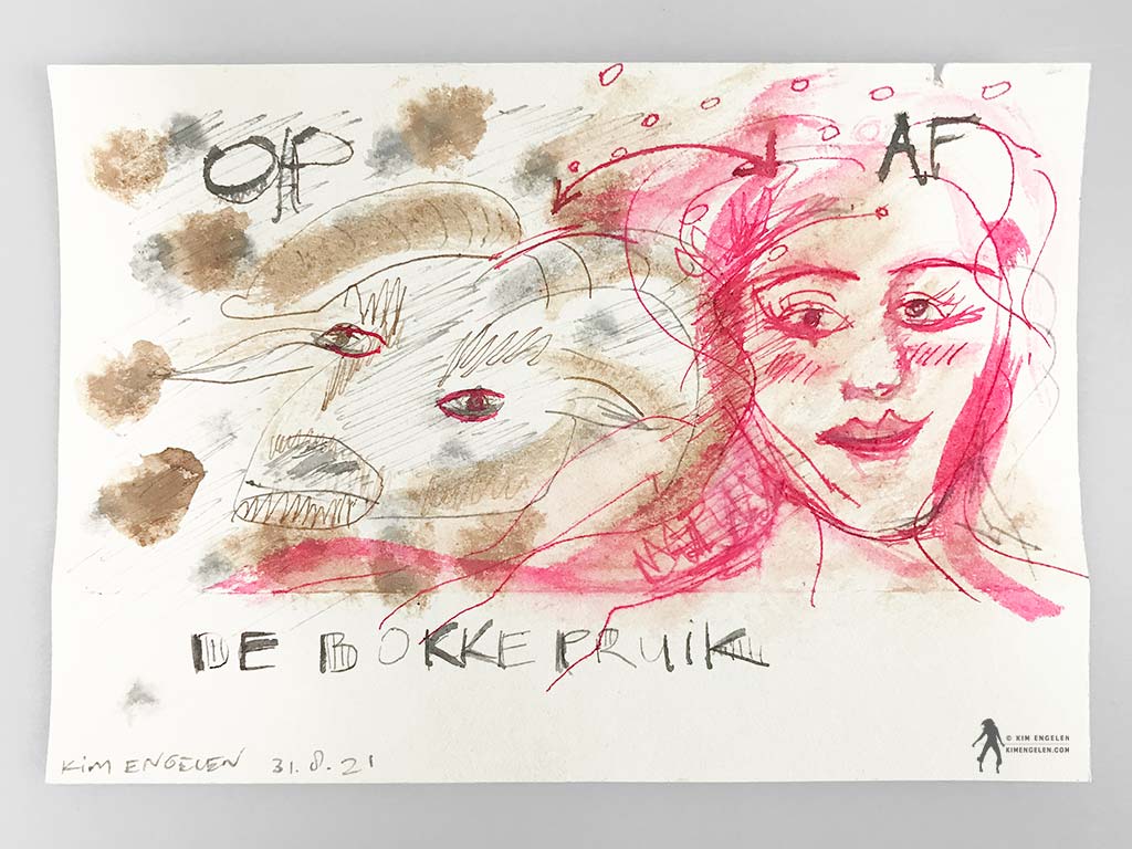 Kim Engelen, De Bokkepruik (The Bucks Wig), Drawing No.4, Web Example, 2021
