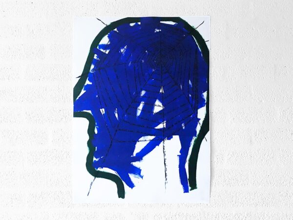 Kim Engelen, Networks, Acrylic on Canvas, 1997, Blue Head, Poster, 2021