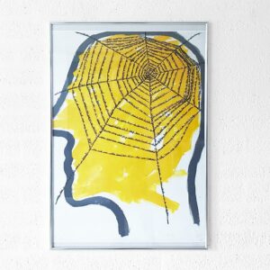 Kim Engelen, Networks, Acrylic on Canvas, 1997, Yellow Head, Framed Poster, 2021