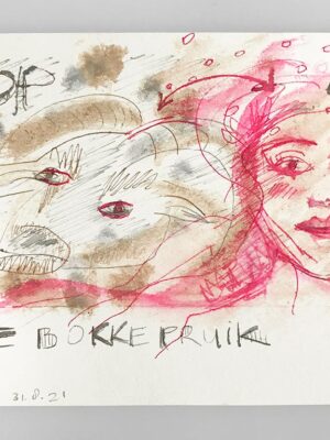 Kim Engelen, De Bokkepruik (The Bucks Wig) No.4, Drawing, Ecoline, Indian-ink, 2021