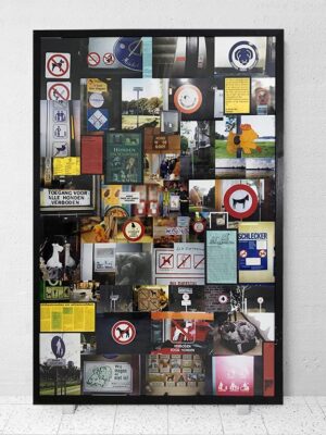 Kim Engelen, Dog Friendly Environment, Framed Collage, 1998