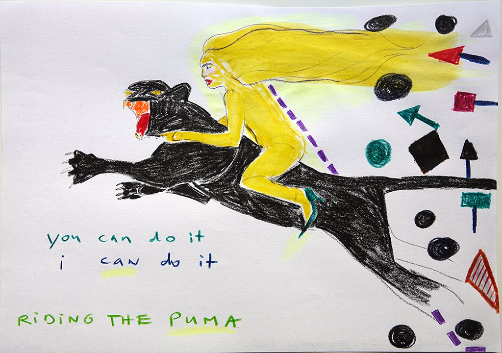 Kim Engelen, Confession Drawings, No.4, Riding the Puma, 27 January 2022