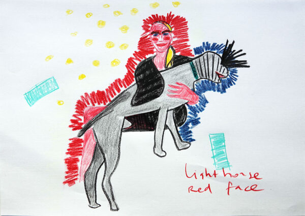Kim Engelen, Confession Drawings, No.10, Lighthouse Red Face, 17 February 2022