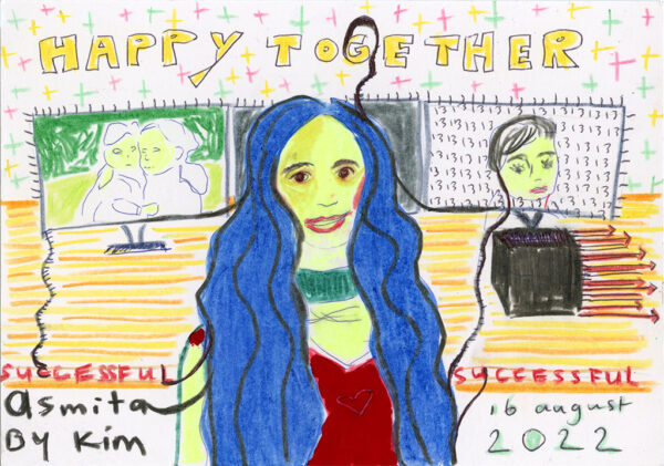 Kim Engelen, Drawing, Happy Birthday Asmita, 16 August 2022
