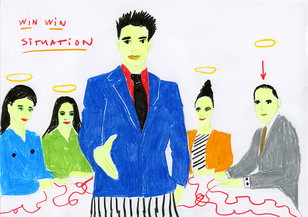 Kim Engelen, Confession Drawings, No.61, Win Win Situation, 18 September 2022